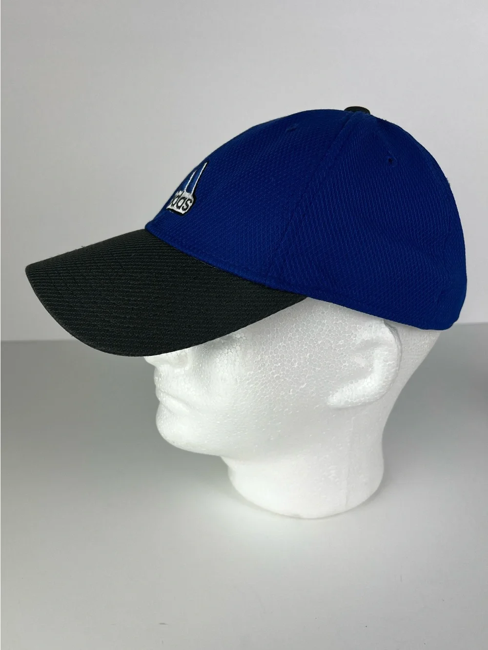Adidas Climalite A-Flex Fitted Youth Hat Baseball Cap Embroidered Logo Blue Gray